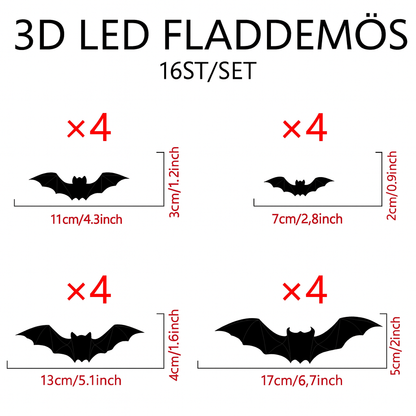 Spöklika Halloween LED-fladdermöss