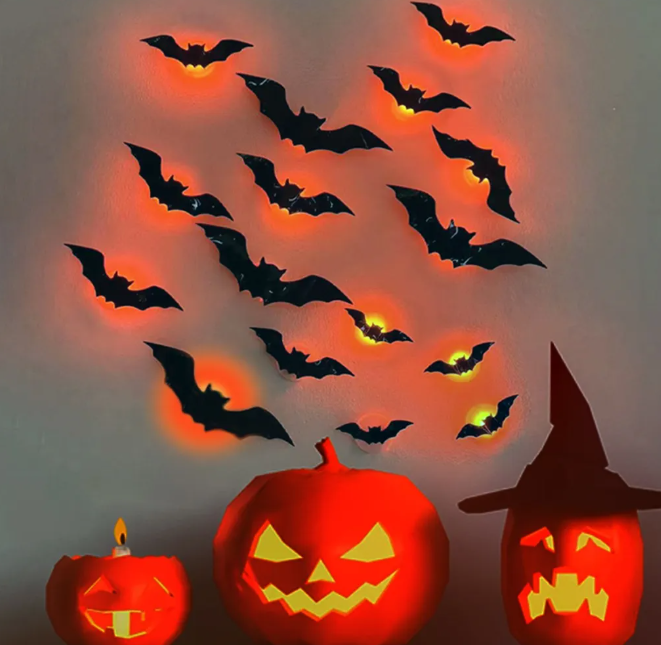 Spöklika Halloween LED-fladdermöss