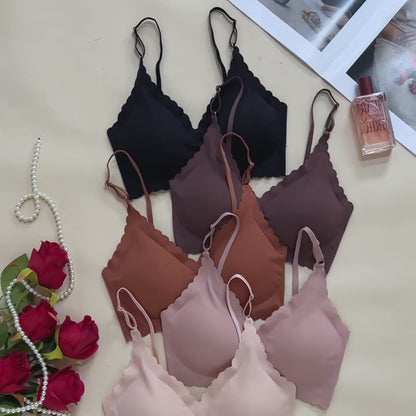 Stråla - Is-silke sömlös axelbands-BH med vågmönster