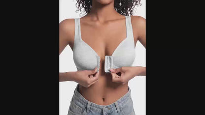 Bygellös Bralette med Främre Knäppning – 3-Pack